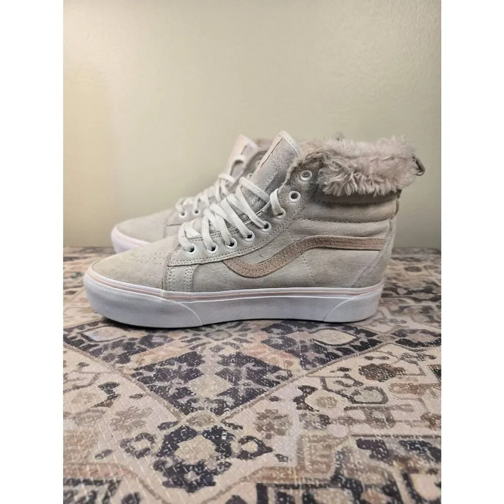 Vans SK8 Hi Platform MTE Women's Platform Shoes Boots Size 9.5 Pink Fur Lined